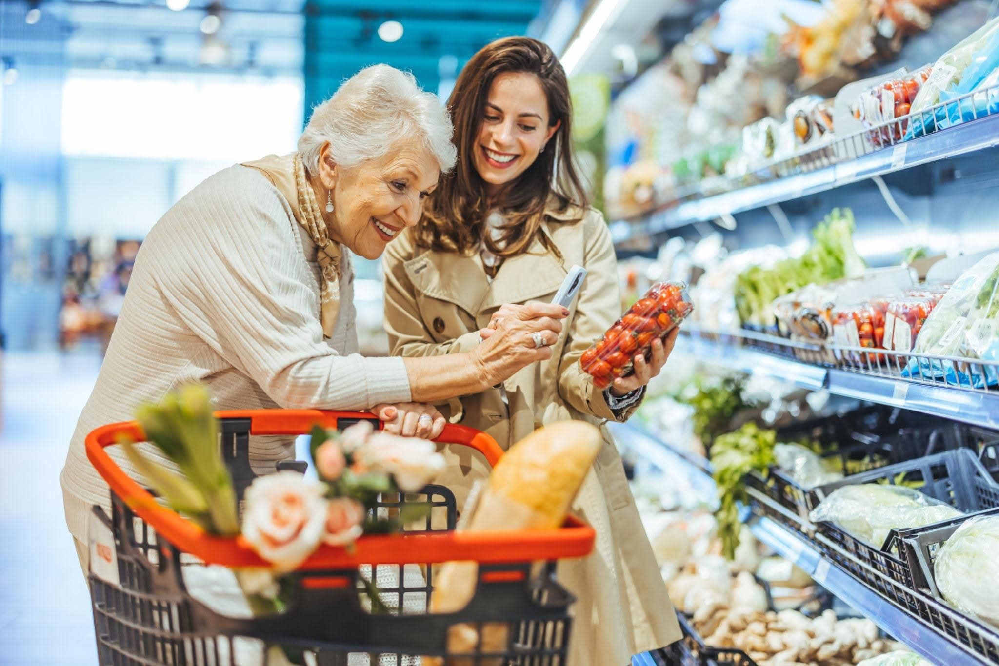 Care professional accompanying an elderly person